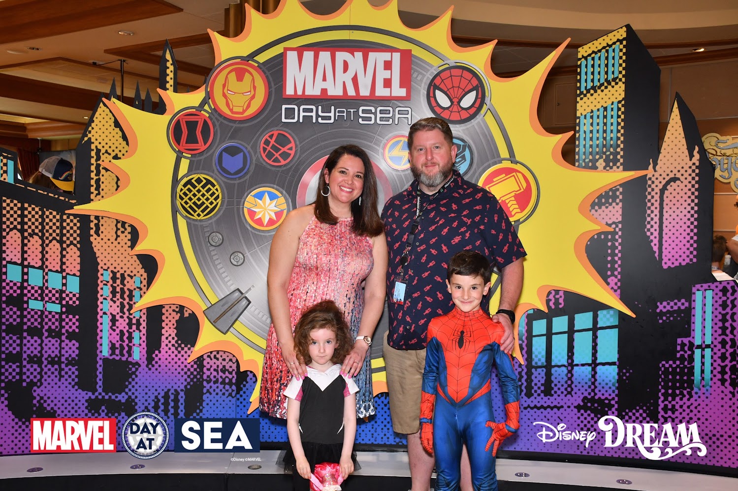 Family at Marvel Day at Sea aboard the Disney Dream